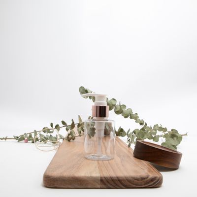 Zeepdispenser cylinder transparant/rozé - 100 ml