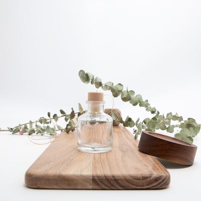 Geurflesje 50ml Met Houten Schroefdop - Transparant