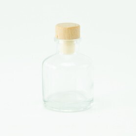 Geurflesje 50ml met houten dop I Transparant