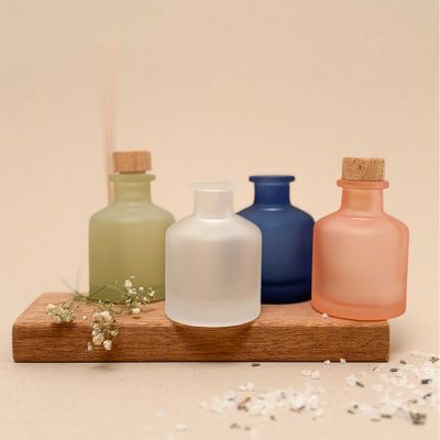 Geurflesje 50ml met houten dop I Frosted wit