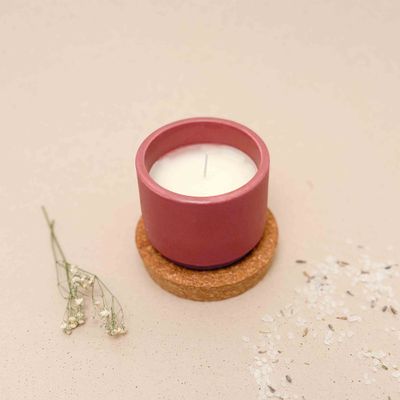 Bloempotje met kaars - terracotta