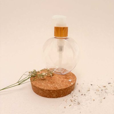 Zeepdispenser rond - licht houten dop