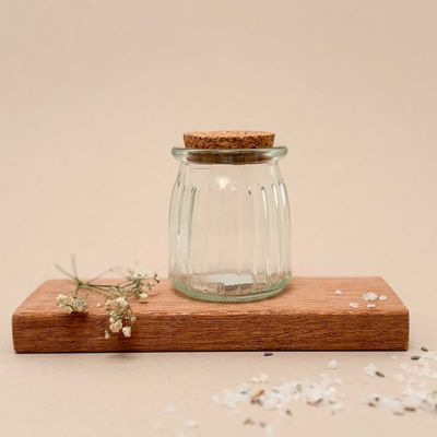 Geribbelde potje met kurk I 120 ml