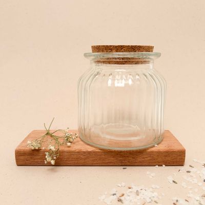Geribbelde pot met kurk I 700 ml