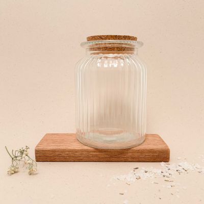 Geribbelde pot met kurk I 1000 ml