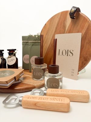 Geurflesje met donker houten top 50 ml I transparant I per 6 stuks