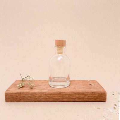 Luxe flesje transparant met houten dop