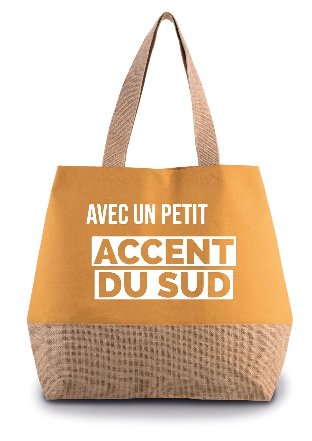 Sac shopping en toiles de coton & jute accent du sud