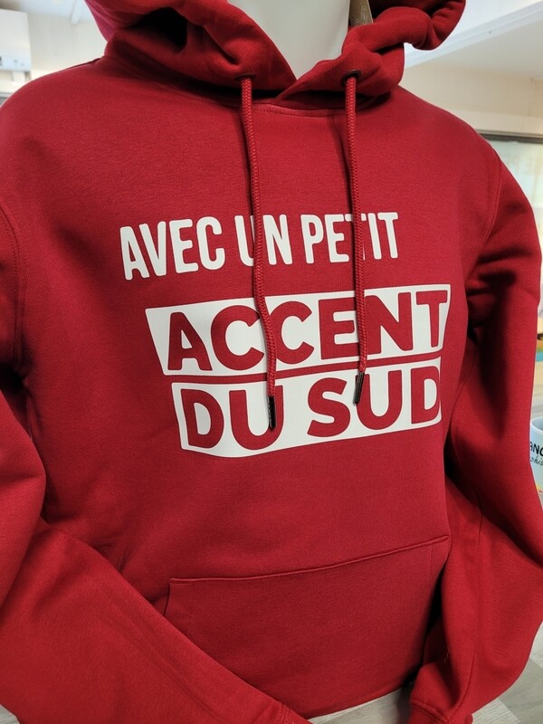 Sweat-shirt à capuche Sud rouge