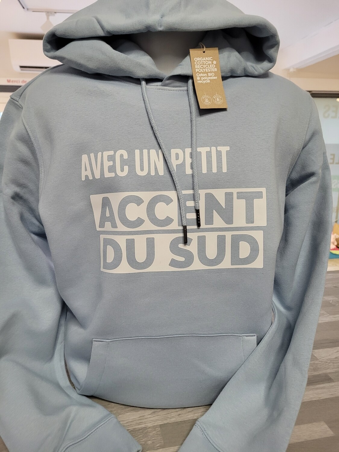Sweat-shirt à capuche Sud bleu