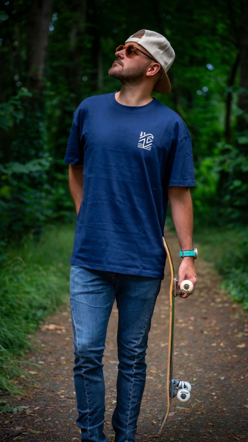 Tee shirt bleu foncé overzise