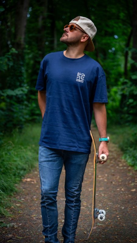 Tee shirt bleu foncé overzise