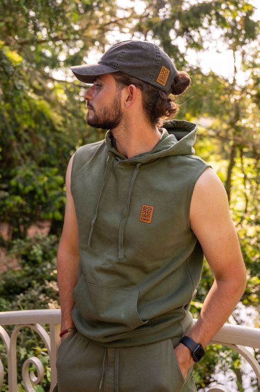 Sweat-shirt à capuche sans manches
