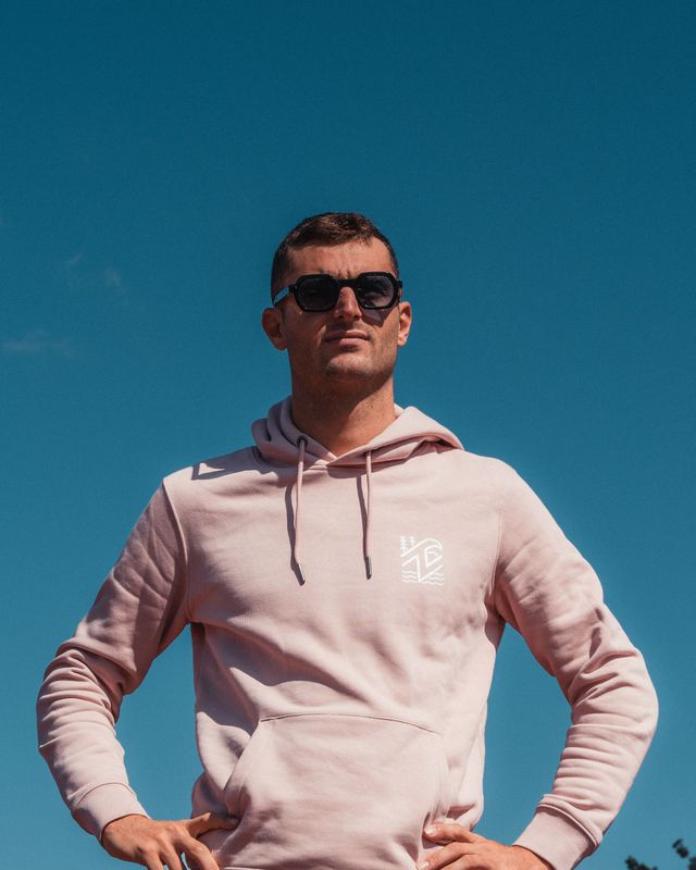 Sweat capuche rose
