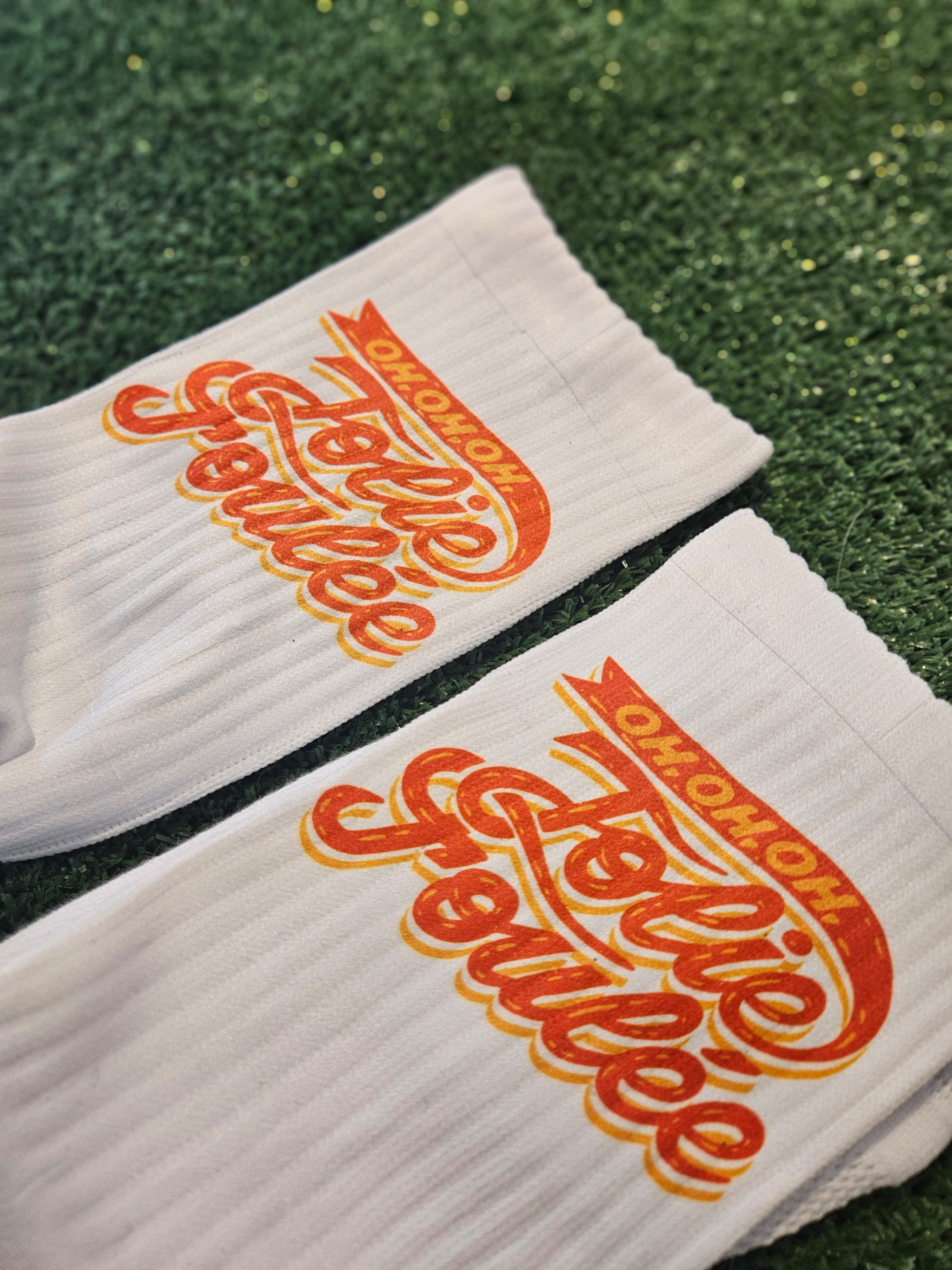 Chaussettes avec grip jolie foulées orange