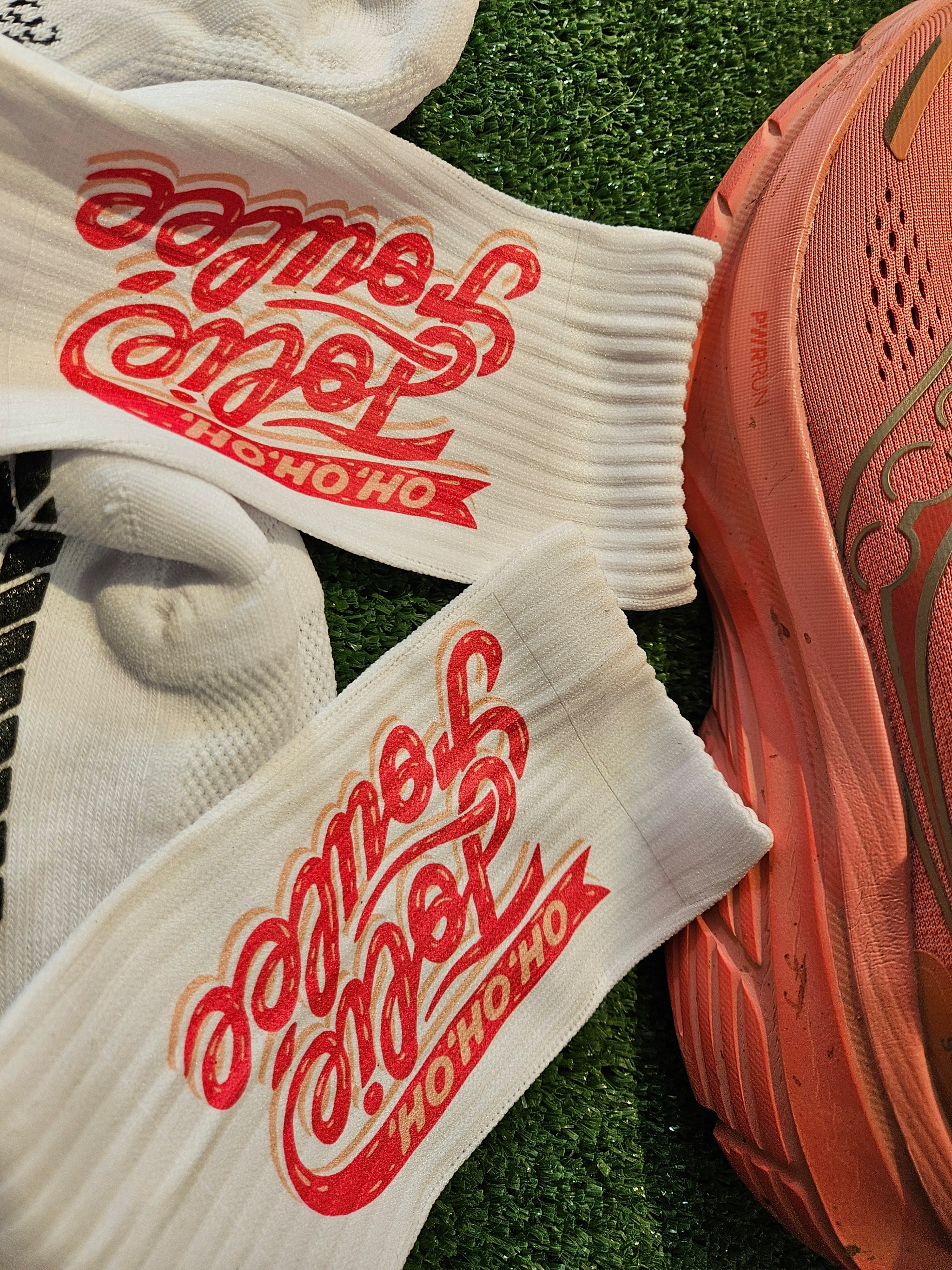 Chaussettes avec grip jolie foulées allonger rose