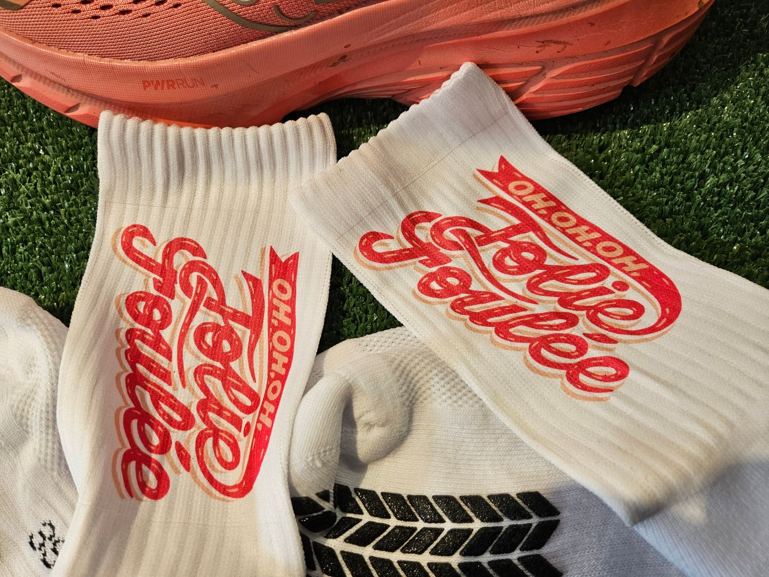 Chaussettes avec grip jolie foulées allonger rose Chaussettes avec grip jolie foulées allonger rose