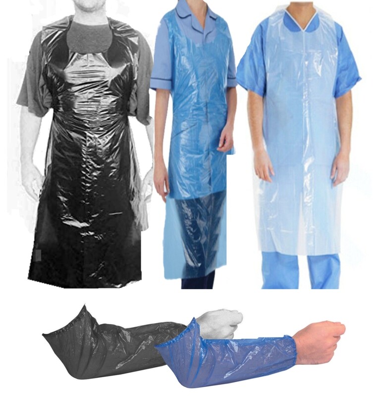 Disposable Waterproof Polythene Plastic PPE Aprons &amp; Oversleeves