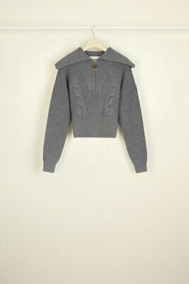 PATOU Wollpullover mit Matrosenkragen und Reißverschluss PATOU Wollpullover mit Matrosenkragen und Reißverschluss