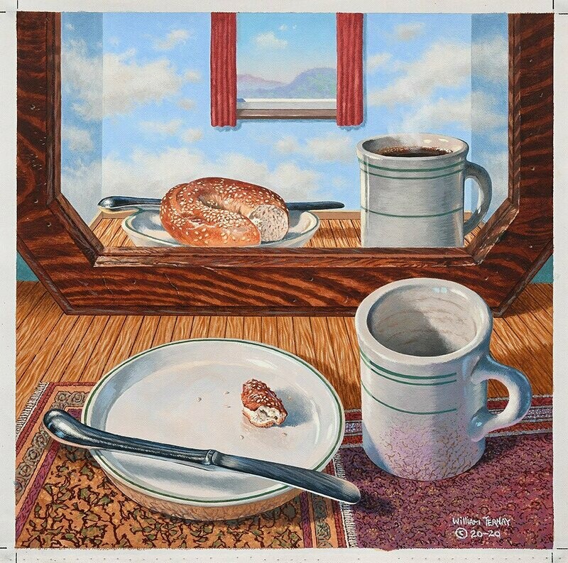 COFFEE WITH RENE IMPASTO PRINT -  3 SIZES STARTING AT $120