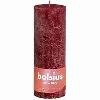 Bolsius stompkaars rustiek velvet red 19x6.8cm 1 stuk