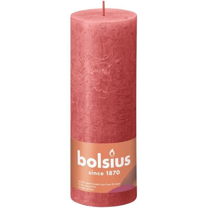 Bolsius stompkaars rustiek delicate red 19x6.8cm 1 stuk