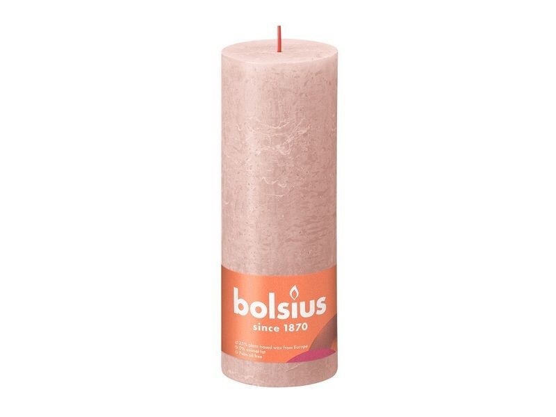 Bolsius stompkaars rustiek misty pink 19x6.8cm 1 stuk