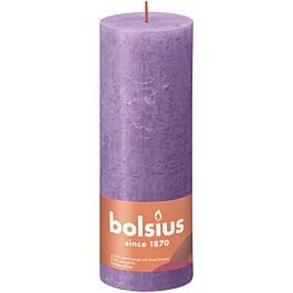 Bolsius stompkaars rustiek vibrant violet 19x6.8cm 1 stuk