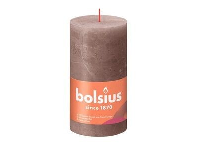 Bolsius stompkaars rustiek rustic taupe 13x6.8cm 1 stuk