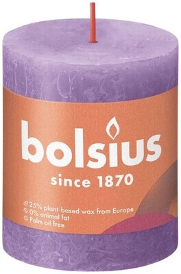 Bolsius stompkaars rustiek vibrant violet 8x6.8cm 1 stuk