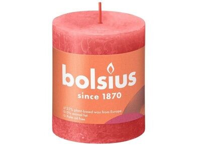 Bolsius stompkaars rustiek blossom pink 8x6.8cm 1 stuk
