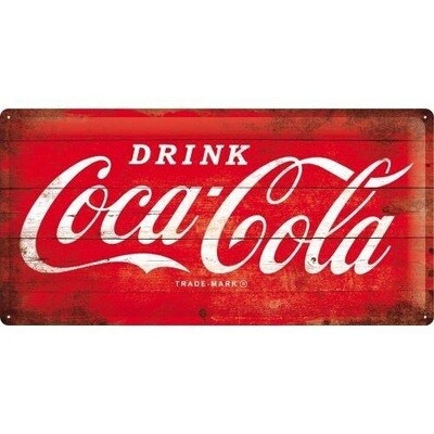 METALEN PLAAT 25X50 COCA-COLA