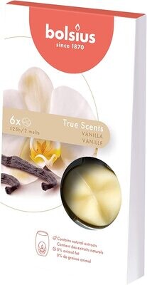 Bolsius Wax Pack of 6 True Scents Vanilla