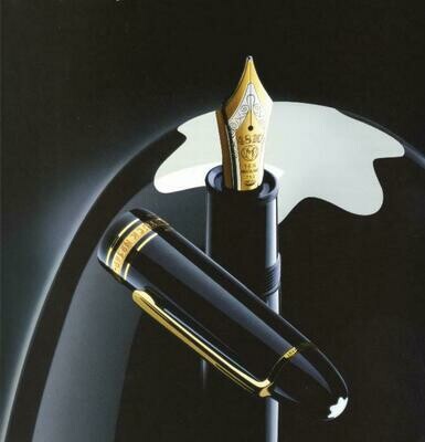 Fountain Pen+ink - Meisterstück Resin Gold Coated 149 - 18k + Ink Bottle