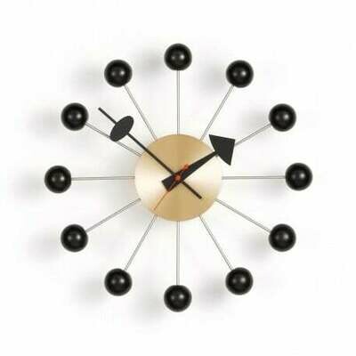 Ball Clock Black/Brass