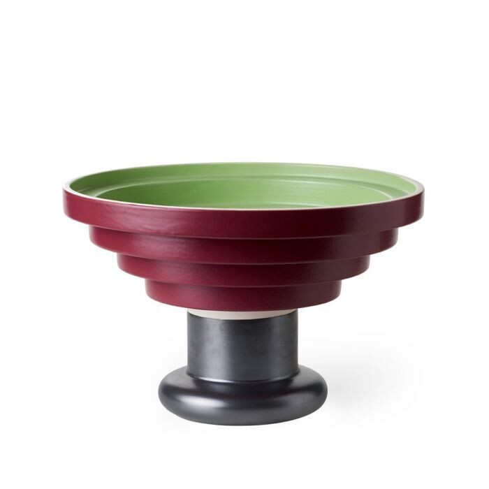 Bitossi Ceramiche | Vaso Alzata Verde Rosso