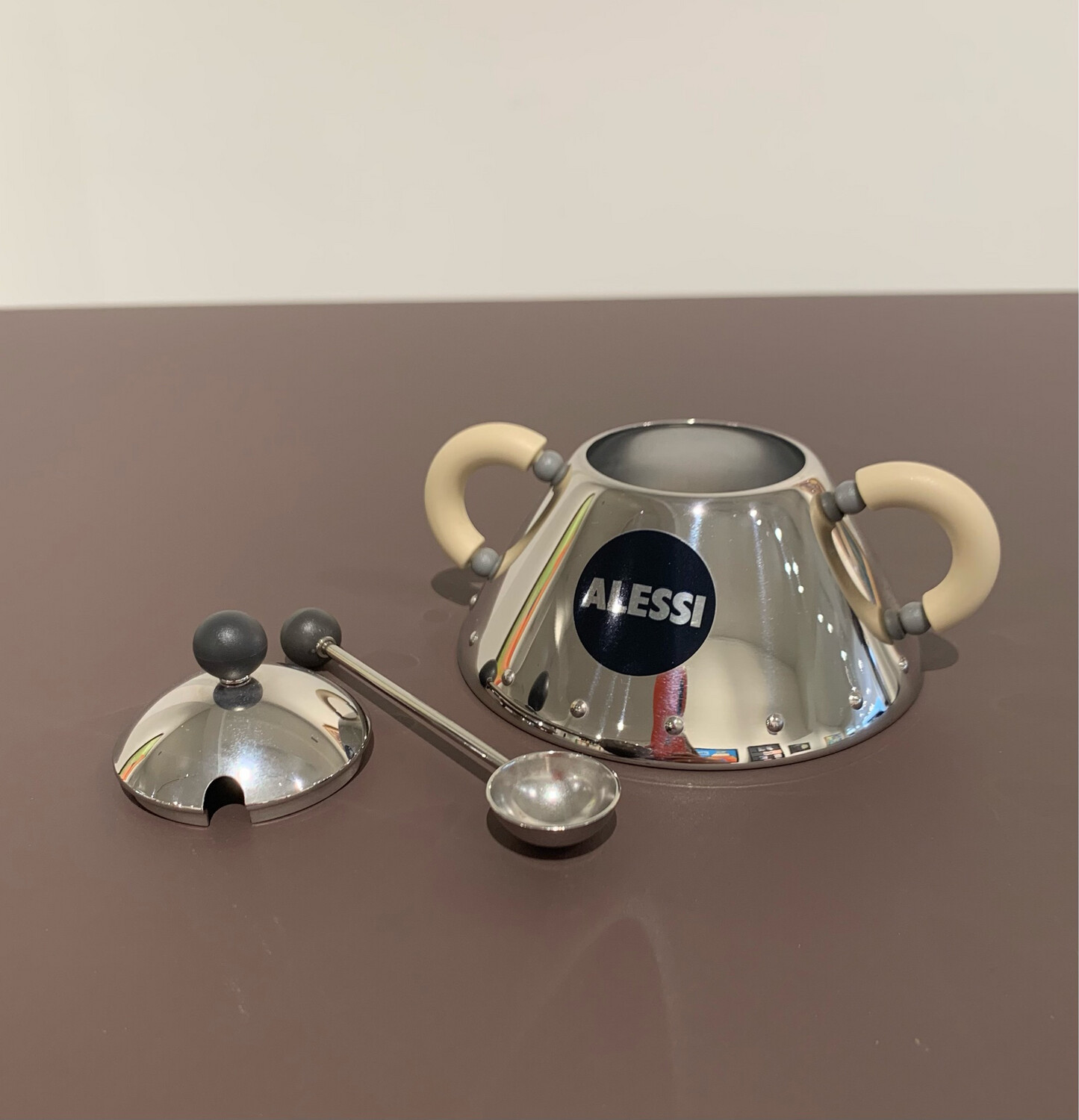 Alessi | Suikerpot + lepel wit