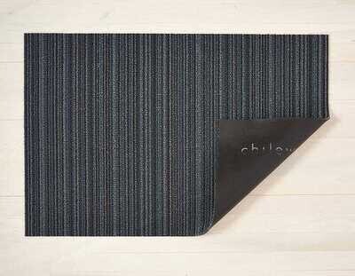 Skinny stripe doormat blue