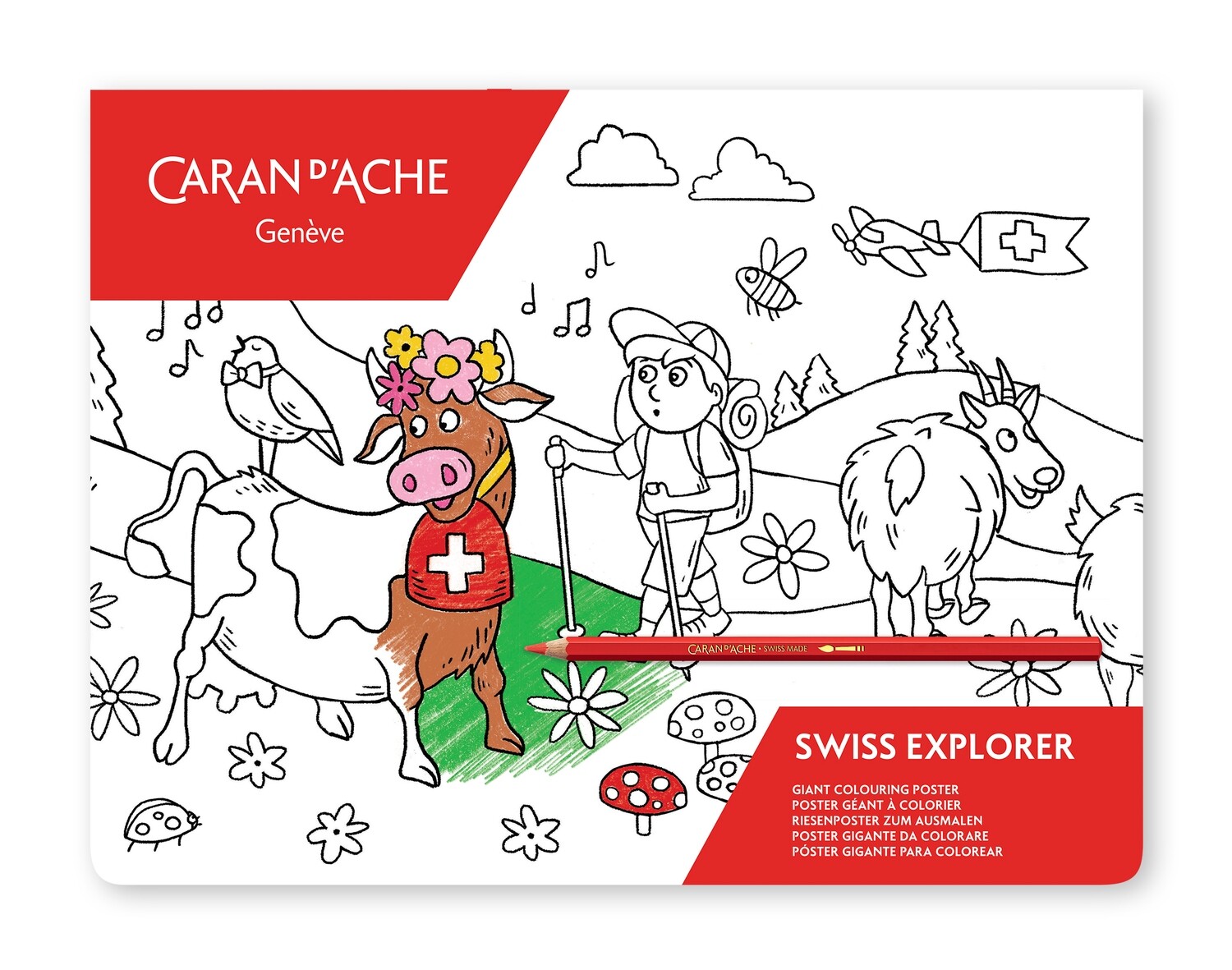 Caran d’Ache | Swiss Explorer colouring poster