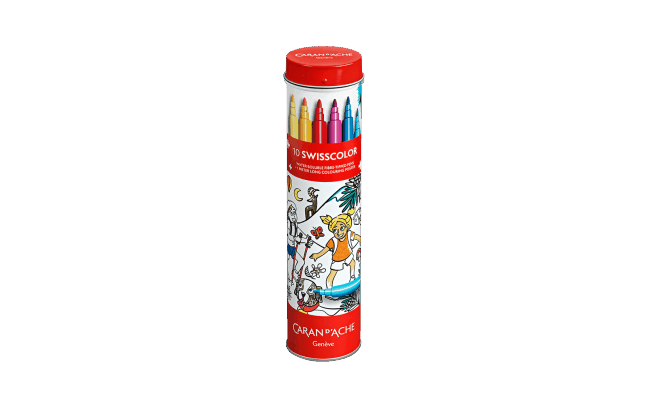Caran d’Ache | Swisscolor Tube 10 Fibre Pens + Poster