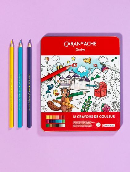 Caran d’Ache | 18 Crayons de couleur Aquarellables
