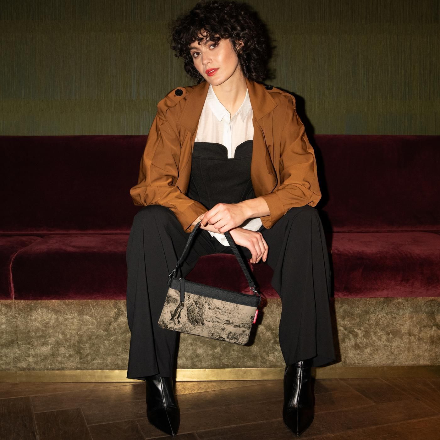 Reisenthel | jacquard brown mini pouch