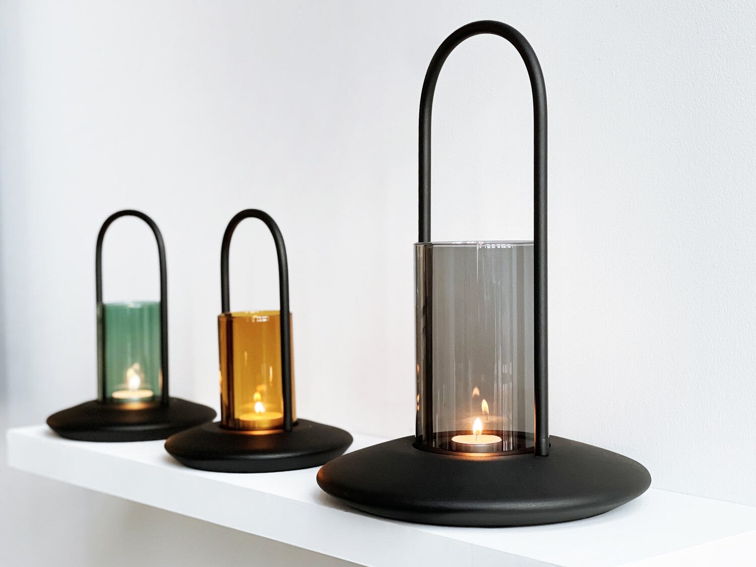XLBoom | Blaze windlicht Black/Smokegrey Medium