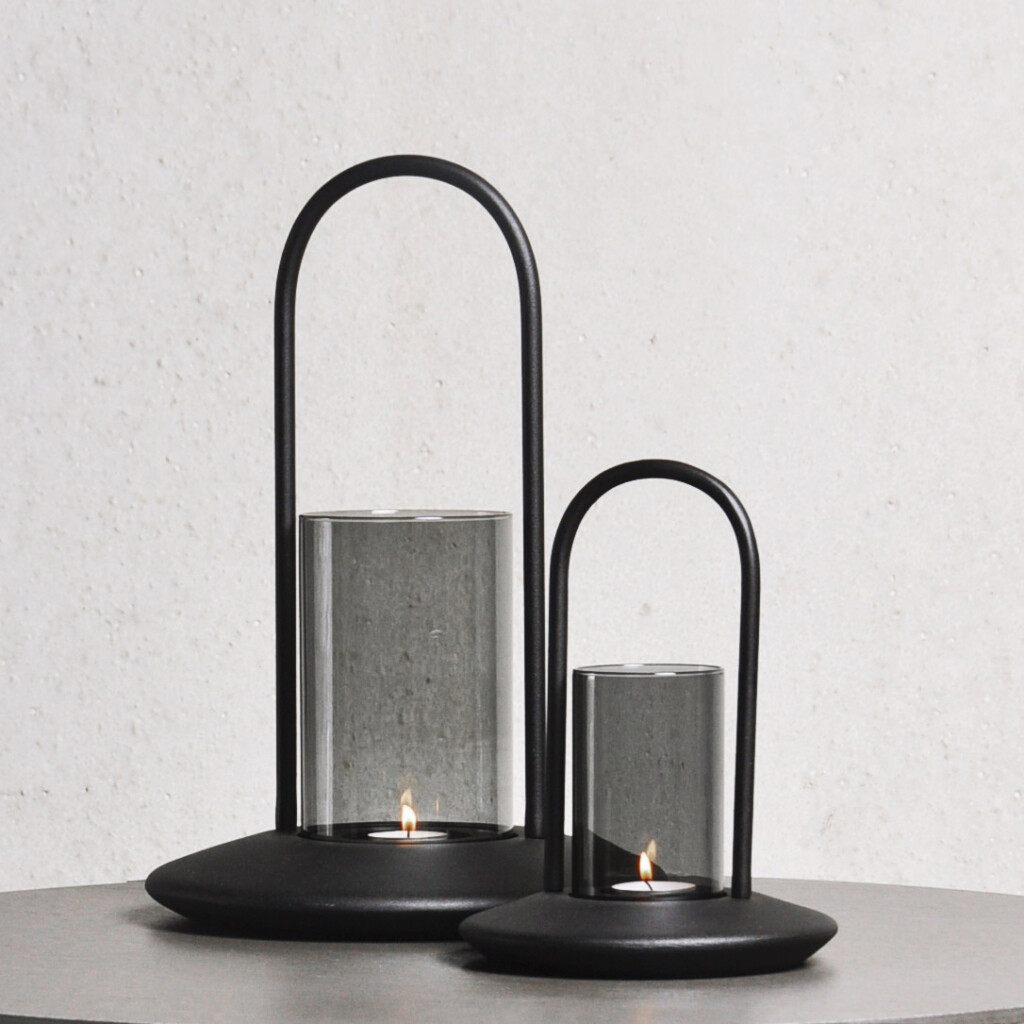 XLBoom | Blaze windlicht Black/Smokegrey Small