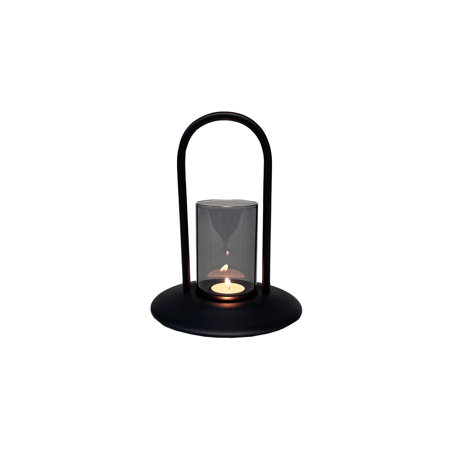 XLBoom | Blaze windlicht Black/Smokegrey Small