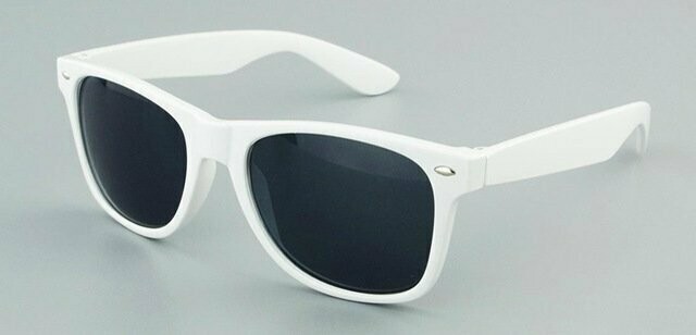 Lunettes de soleil look rétro, modèle Wayfarer, couleur blanc, UV 400, neuves