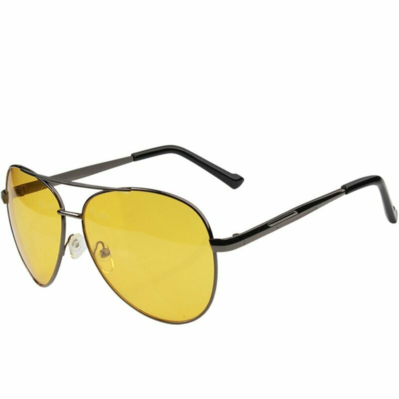 Lunettes de soleil look rétro, modèle Pilote aviateur, couleur jaune, UV 400, neuves