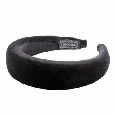 Bandeau pour cheveux look rétro, en tissu velours de couleur noire, élastiqué, neuf