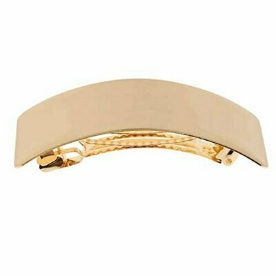 Pince-barrette mode pour cheveux, en métal finition or brossé, fermeture clip, neuve