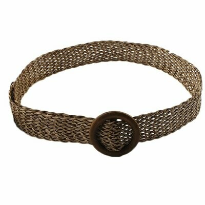 Ceinture  en paille synthétique tressée, de couleur naturel, neuve